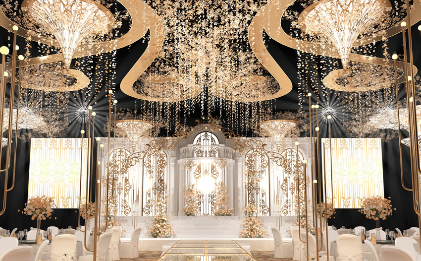 沂水花木兰喜事汇金色大厅效果展示